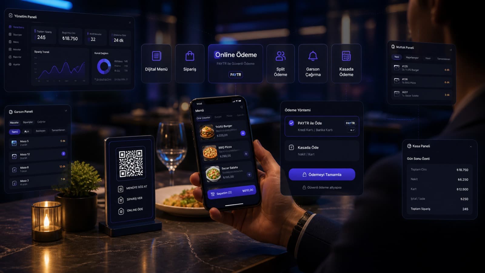 Tek QR ile Dijital Menü, Sipariş ve Ödeme